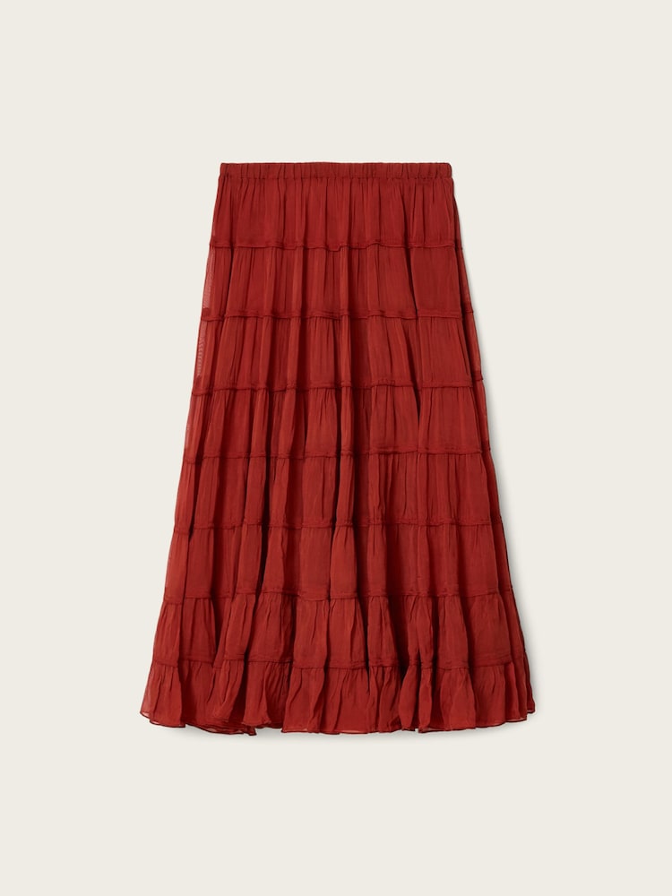 AllSaints Red Eva Skirt - Image 6 of 6