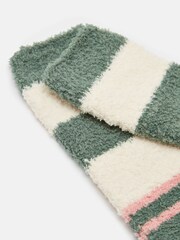 Joules Women's Fluffy Green Socks (size 4-8) - Image 3 of 3