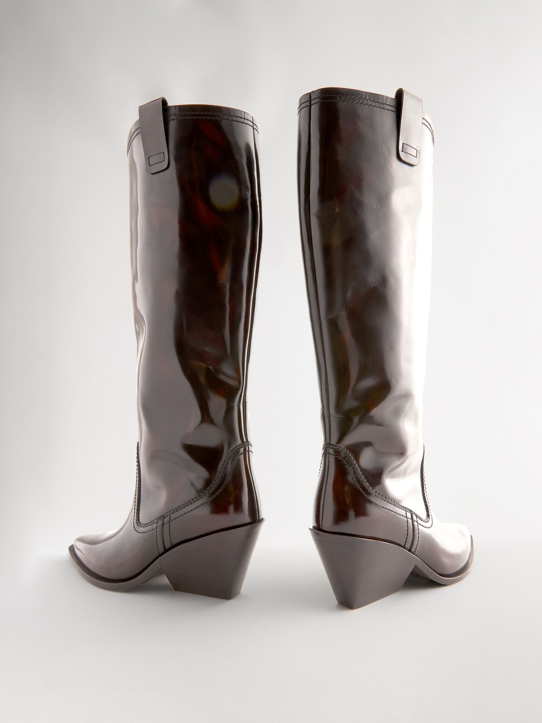 Black patent knee boots deals