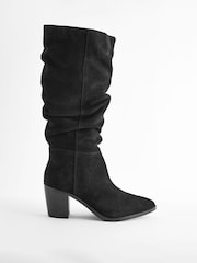 Black Forever Comfort® Suede Knee High Slouch Boots - Image 4 of 6