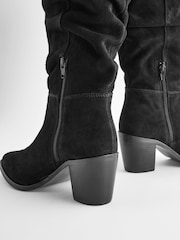 Black Forever Comfort® Suede Knee High Slouch Boots - Image 5 of 6