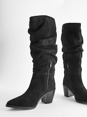 Black Forever Comfort® Suede Knee High Slouch Boots - Image 6 of 6