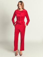 Rojo - Boden Velvet Waisted Top - Imagen 4 de 5