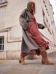 Tan Brown Forever Comfort® Suede Knee High Slouch Boots - Image 3 of 9
