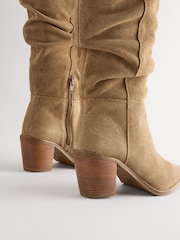 Tan Brown Forever Comfort® Suede Knee High Slouch Boots - Image 7 of 9