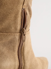 Tan Brown Forever Comfort® Suede Knee High Slouch Boots - Image 8 of 9