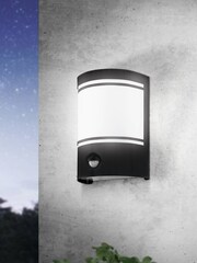 Eglo Black Cerno Exterior Curved Wall Light - Image 1 of 3