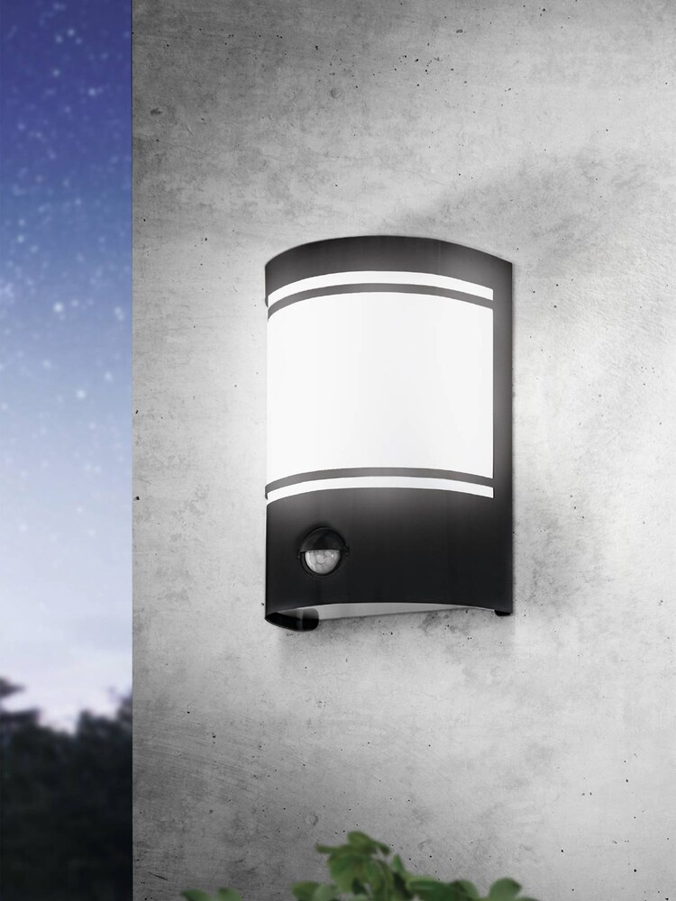Eglo Black Cerno Exterior Curved Wall Light - Image 1 of 3