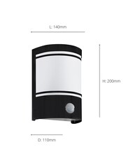 Eglo Black Cerno Exterior Curved Wall Light - Image 3 of 3