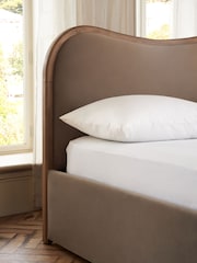 Soft Velvet Mink Brown Chester Wood Upholstered Ottoman Storage Bed Frame - Image 5 of 7