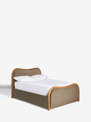 Soft Velvet Mink Brown Chester Wood Upholstered Ottoman Storage Bed Frame - Image 6 of 7