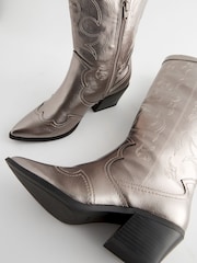 Pewter Forever Comfort® Stitched Knee High Western / Cowboy Boots - Image 10 of 10