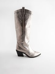 Pewter Forever Comfort® Stitched Knee High Western / Cowboy Boots - Image 7 of 10