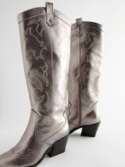 Pewter Forever Comfort® Stitched Knee High Western / Cowboy Boots - Image 8 of 10