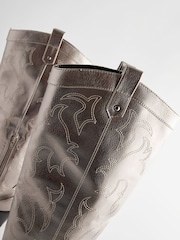 Pewter Forever Comfort® Stitched Knee High Western / Cowboy Boots - Image 9 of 10