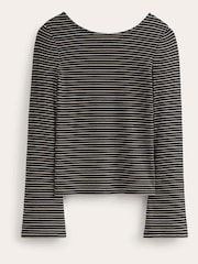 Boden Black Fluted Sleeve Jersey Top - Image 5 of 5