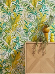 Green Wonderland Jungle Leaves 10M Wallpaper - Image 1 of 6