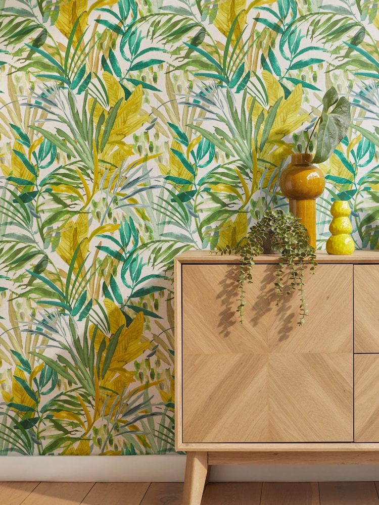 Green Wonderland Jungle Leaves 10M Wallpaper - Image 3 of 6