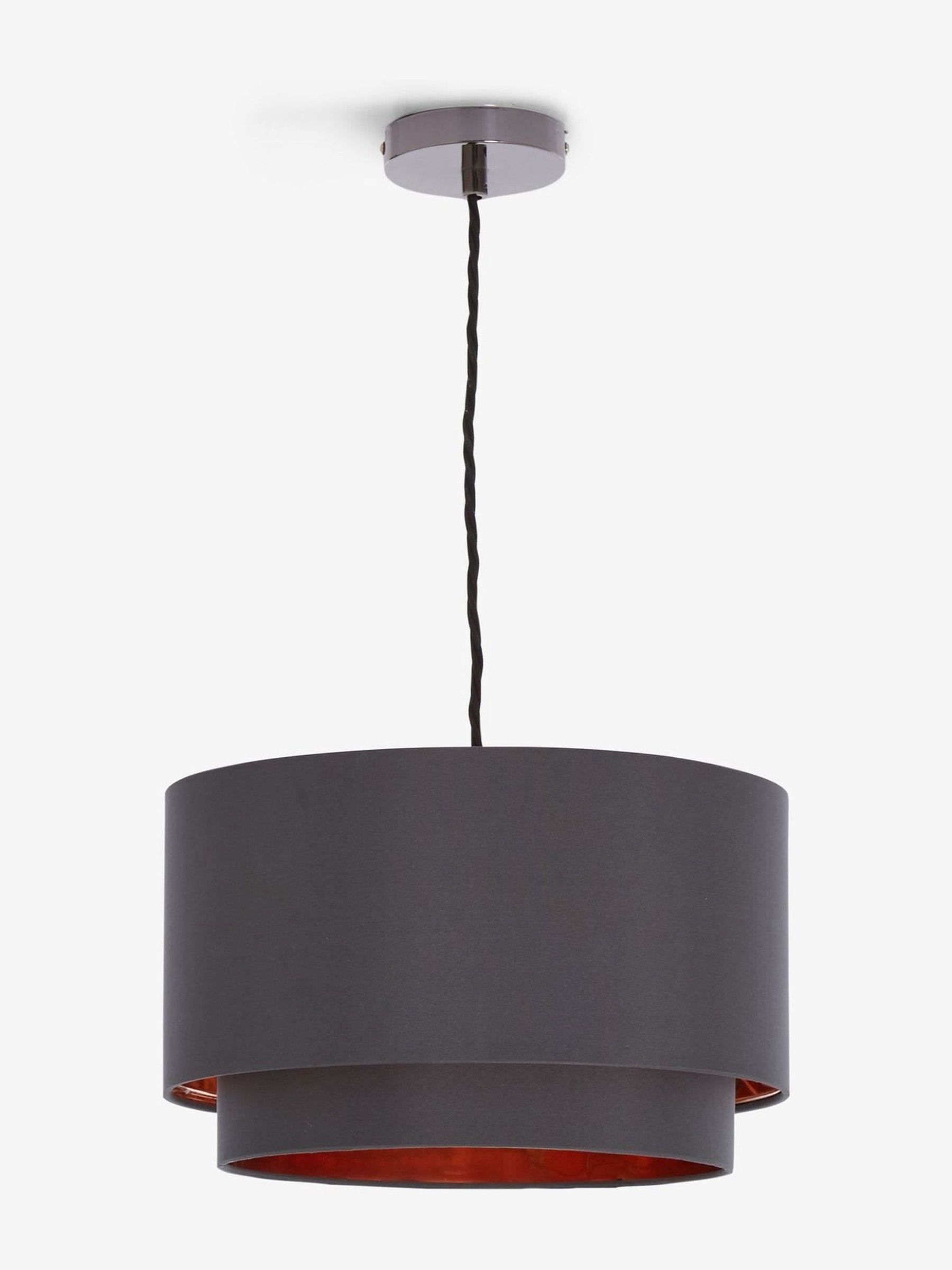 Buy Grey And Copper Rico Easy Fit Shade 2 Tier Ceiling Light from the Next UK online shop
