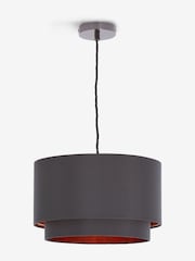 Grey And Copper Rico Easy Fit Shade 2 Tier Ceiling Light - Image 5 of 6