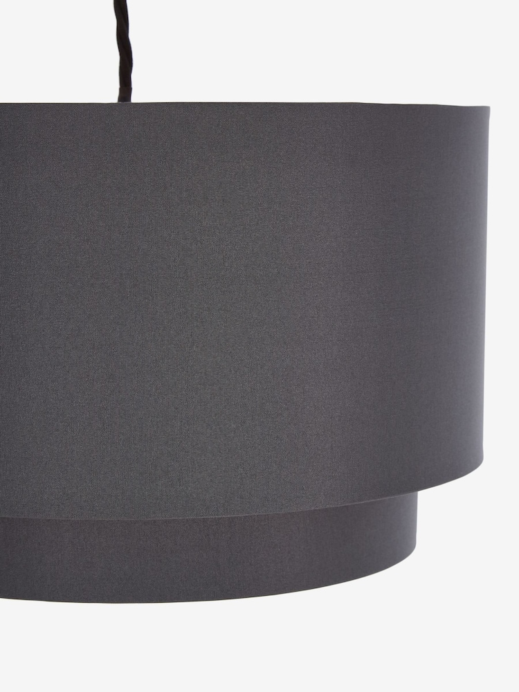 Grey And Copper Rico Easy Fit Shade 2 Tier Ceiling Light - Image 6 of 6