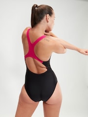 Speedo Black Womens Medley Logo Swimsuit 1 Piece - Image 2 of 6