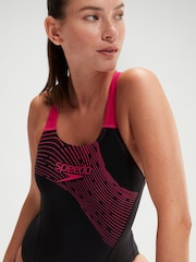 Speedo Black Womens Medley Logo Swimsuit 1 Piece - Image 5 of 6