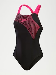 Speedo Black Womens Medley Logo Swimsuit 1 Piece - Image 6 of 6