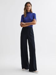 Reiss Blue Brooklyn High Neck Short Sleeve T-Shirt - Image 3 of 5