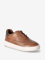 Tan Brown            Lace-Up Brogue Shoes - Image 2 of 4