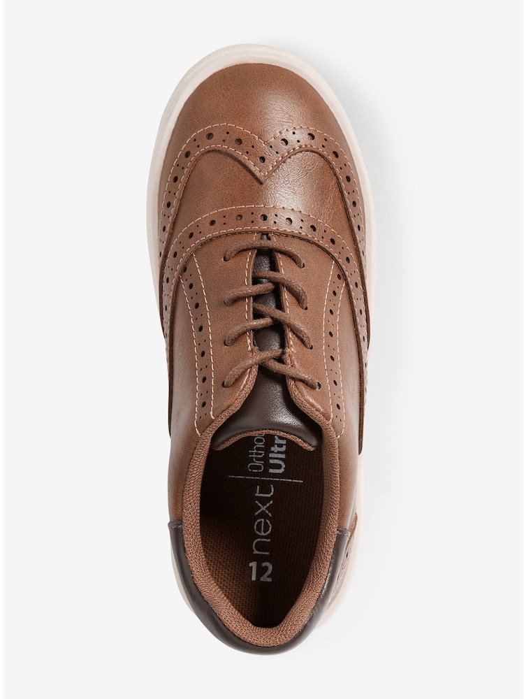 Tan Brown            Lace-Up Brogue Shoes - Image 3 of 4