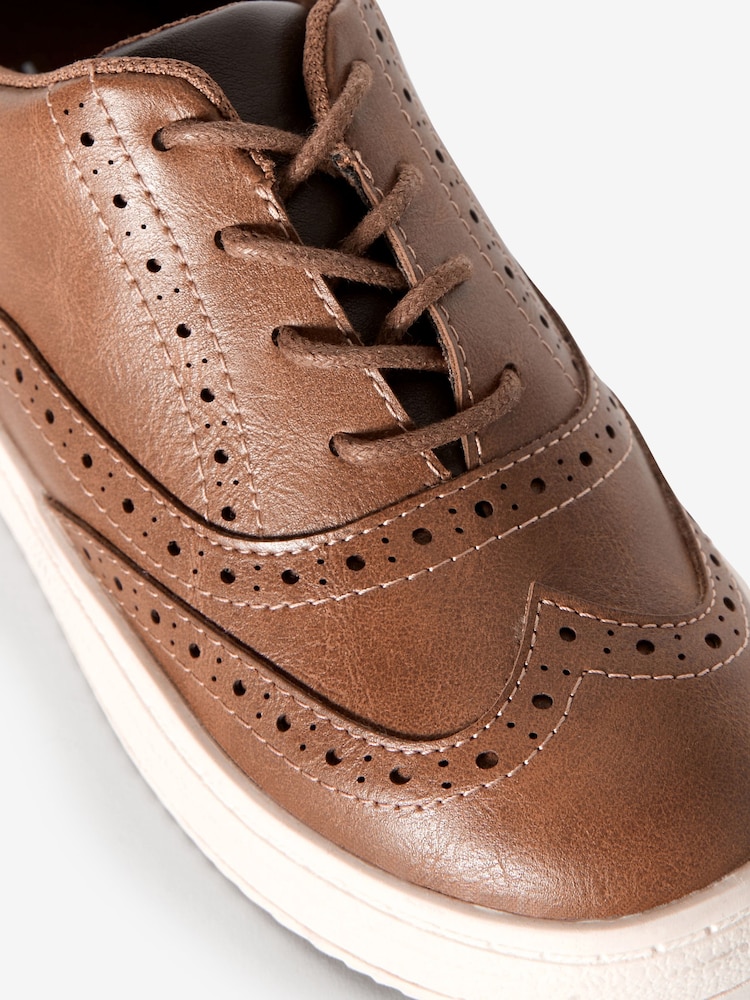 Tan Brown            Lace-Up Brogue Shoes - Image 4 of 4