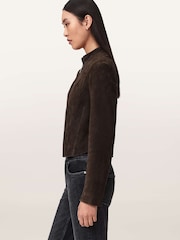 AllSaints Brown Sadler Suede Jacket - Image 4 of 6