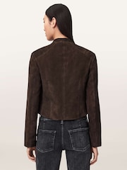 AllSaints Brown Sadler Suede Jacket - Image 5 of 6