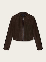 AllSaints Brown Sadler Suede Jacket - Image 6 of 6