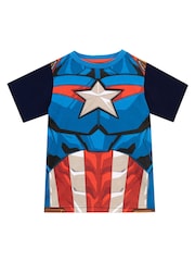 Character Blue Captain America Short Pyjamas - Image 2 of 7