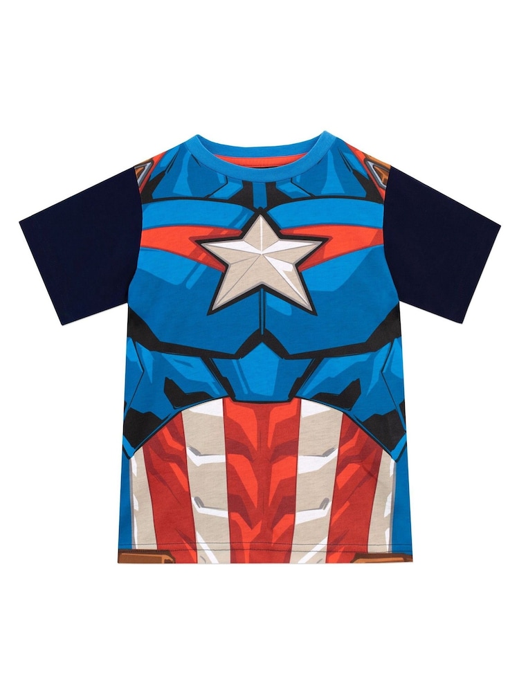 Character Blue Captain America Short Pyjamas - Image 2 of 7