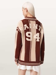 AllSaints Brown Tay Long Sleeve Polo Shirt - Image 5 of 6