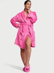 Victoria's Secret Hollywood Pink Heart Cosy Short Dressing Gown - Image 1 of 3