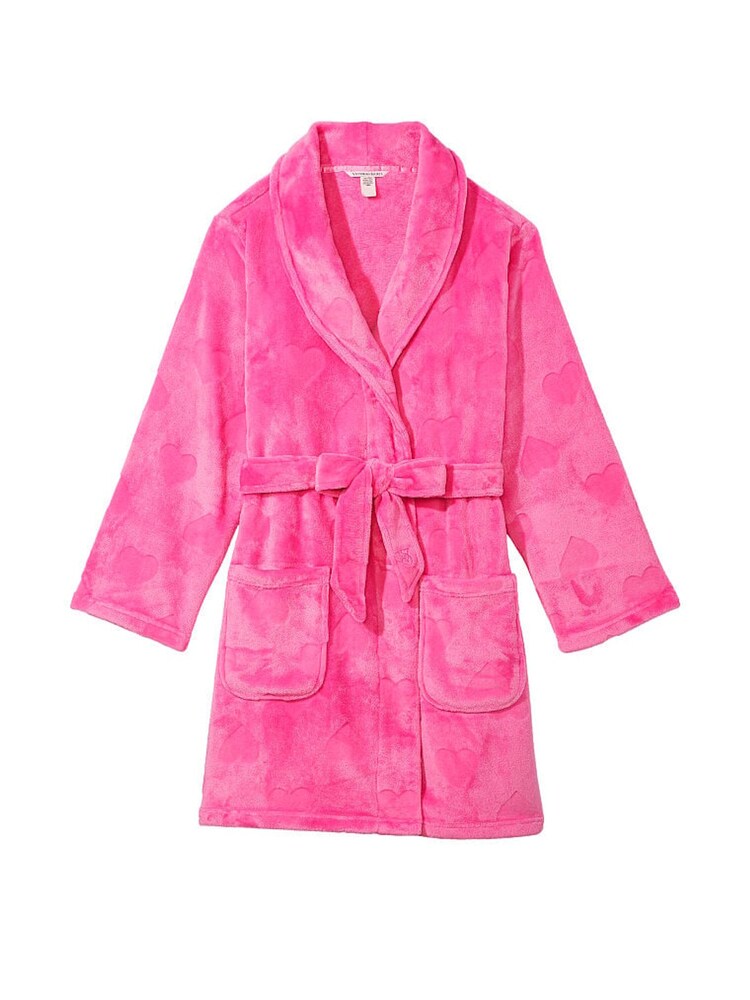 Victoria's Secret Hollywood Pink Heart Cosy Short Dressing Gown - Image 3 of 3