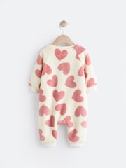 Pink Heart Baby Fleece Sleepsuit - Image 2 of 6