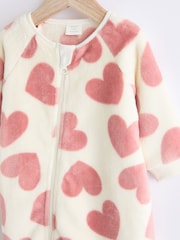 Pink Heart Baby Fleece Sleepsuit - Image 3 of 6