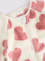 Pink Heart Baby Fleece Sleepsuit - Image 4 of 6