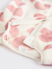 Pink Heart Baby Fleece Sleepsuit - Image 5 of 6