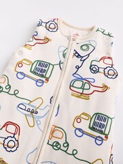 Cream Transport Print 2.5 Tog Removable Sleeve 100% Cotton Sleep Bag - Image 7 of 9