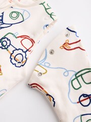Cream Transport Print 2.5 Tog Removable Sleeve 100% Cotton Sleep Bag - Image 8 of 9