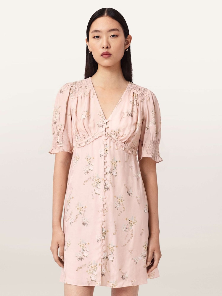 AllSaints Pink Demi Dress - Image 1 of 7