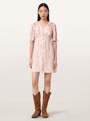 AllSaints Pink Demi Dress - Image 2 of 7