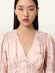 AllSaints Pink Demi Dress - Image 3 of 7