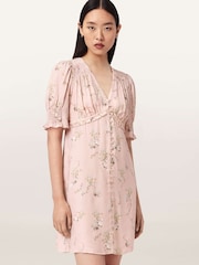 AllSaints Pink Demi Dress - Image 6 of 7